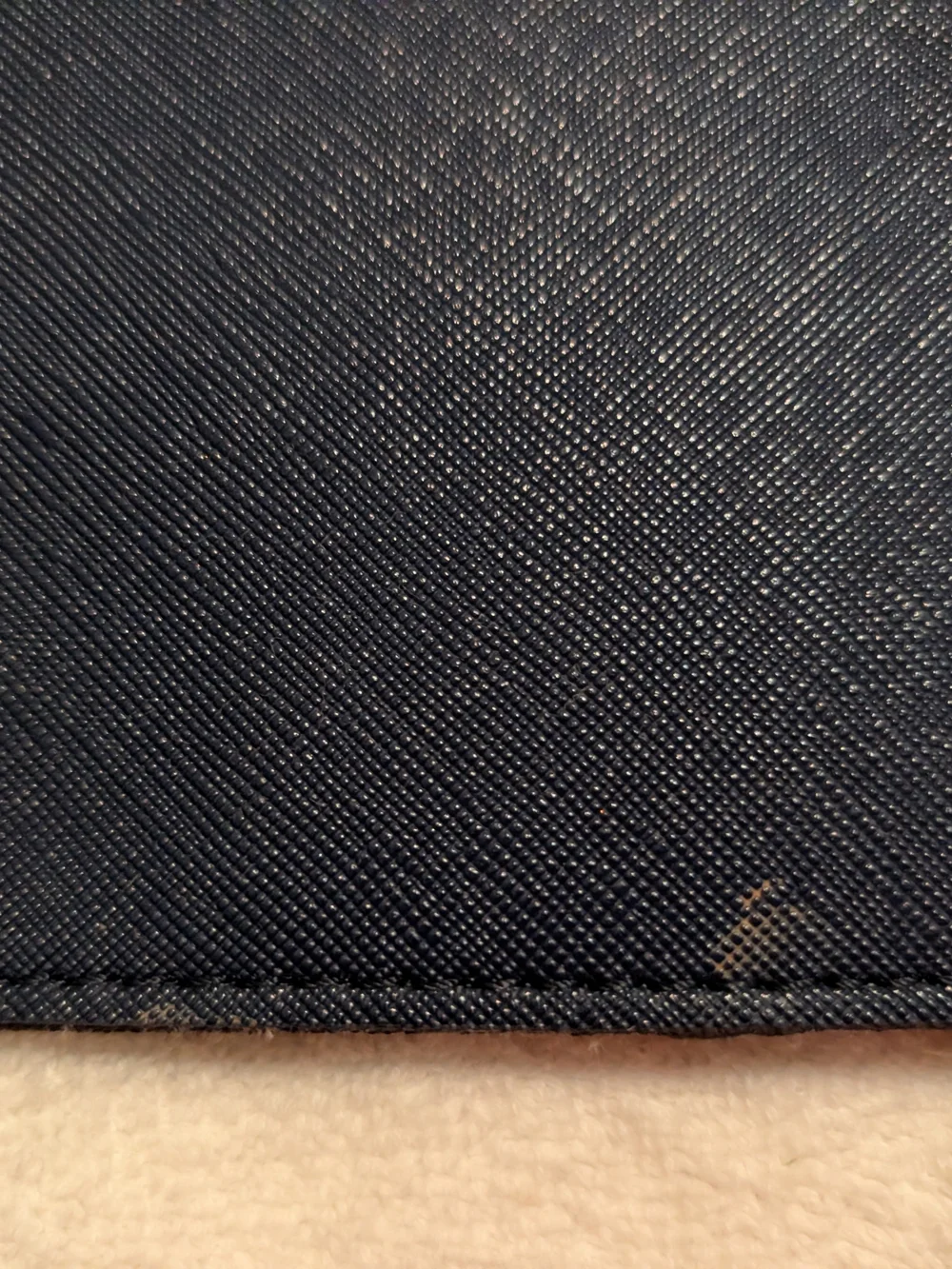 kate spade Navy Saffiano Leather Wristlet with Gold Logo